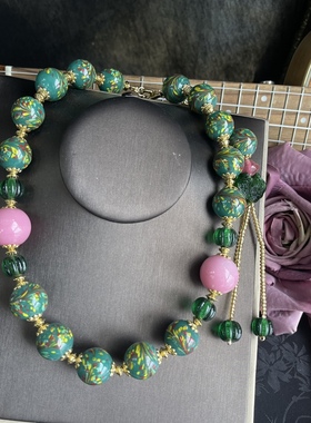 绿色Vintage宫廷风凤眼老料子