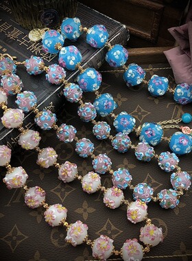 中古vintage时尚简约气质甜美搭配小葫芦圆珠链套装项链手链