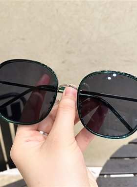 墨镜白色街拍时尚风圆框太阳镜