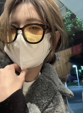 小红书jennie同款小脸橘黄色墨镜