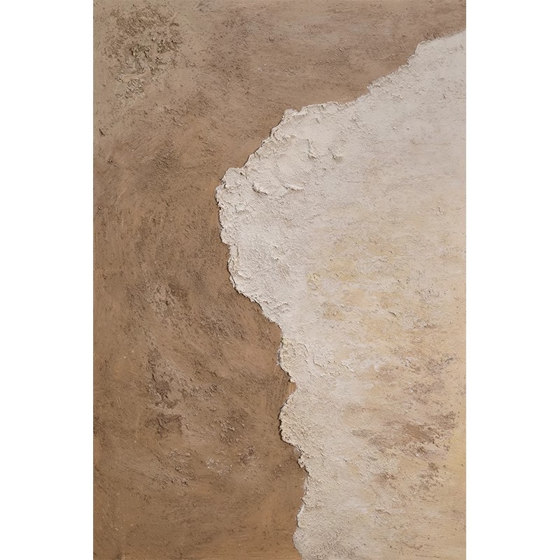 手工油画侘寂风肌理画海浪现代风客厅装饰画过道玄关风景油画 - 图0