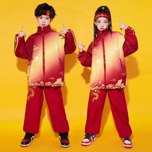 小学生运动会开幕式服装中国风儿童啦啦队演出服幼儿园班服校服秋 - 图2
