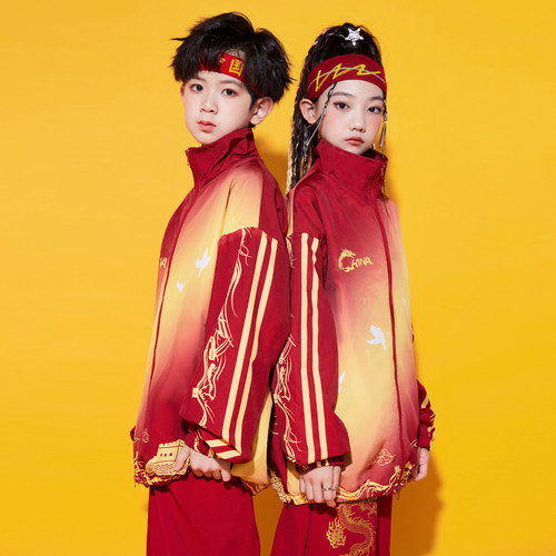 小学生运动会开幕式服装中国风儿童啦啦队演出服幼儿园班服校服秋 - 图3