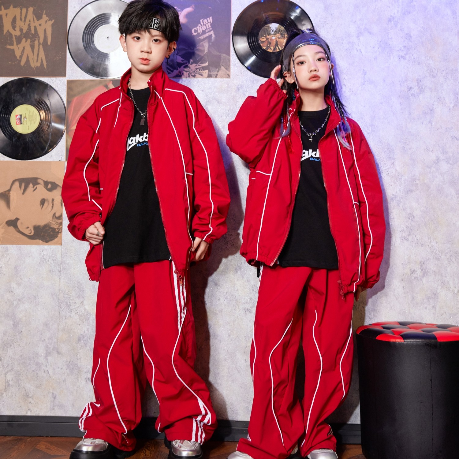 街舞儿童潮服痞帅风男童外套套装女童嘻哈演出服小学生运动会服装,淘宝优惠券,粉丝福利购,淘宝优惠卷