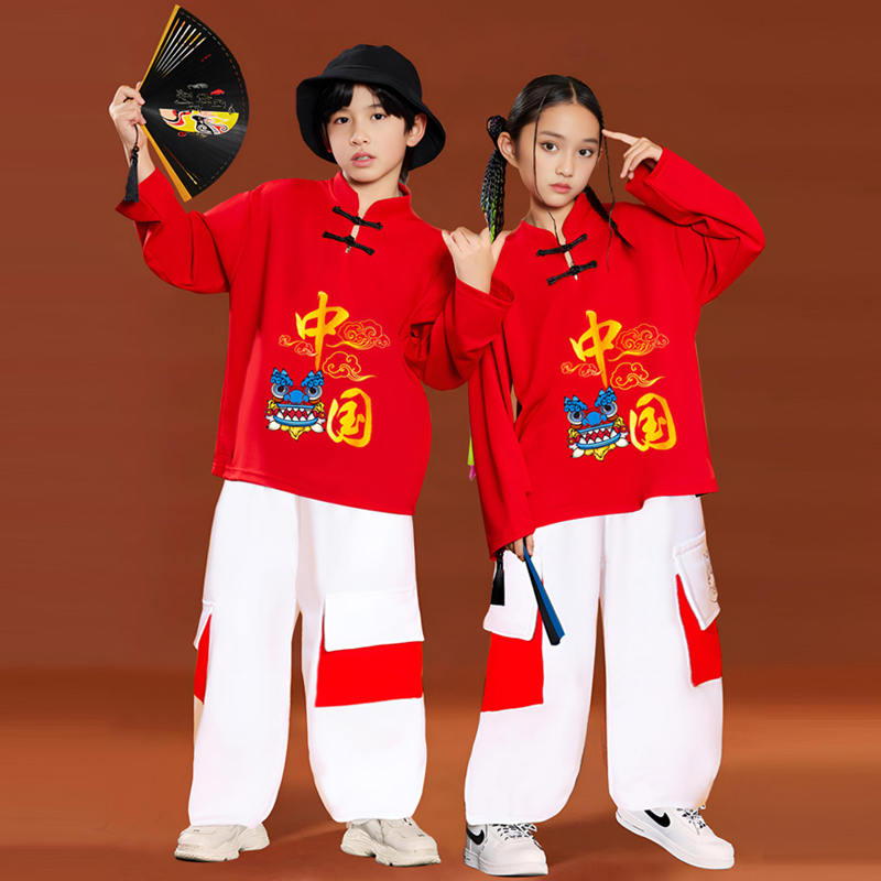 儿童啦啦队演出服小学生运动会开幕式服装幼儿园中国风表演服街舞-图2