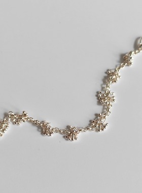 S925纯银烟花碎银子手链洗澡可戴