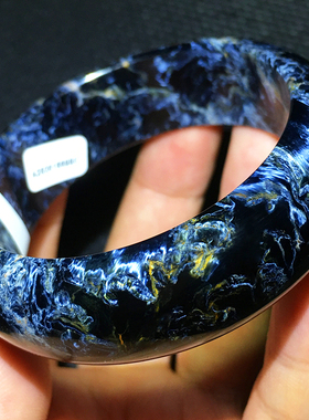 Pietersite彼得石手镯蓝色火彩57毫米57mm贵妃镯子纳米比亚料841