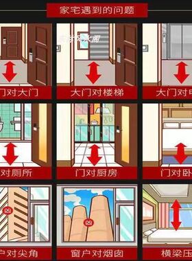 金属八卦镜门窗对尖角挂贴保平安