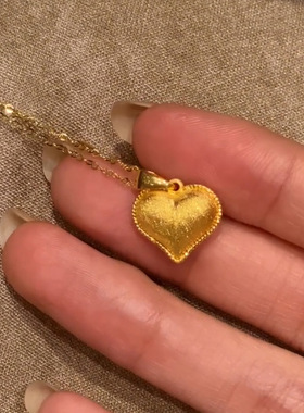 金色软糖甜心心形项链女2026新款复古轻奢小众设计锁骨链饰品定制