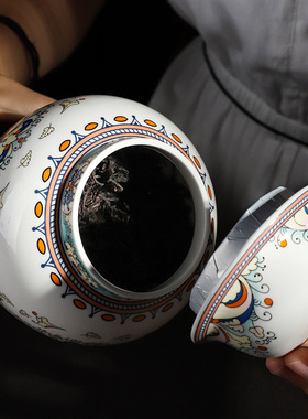 雨彤客厅花瓶珐琅彩仿古陶瓷