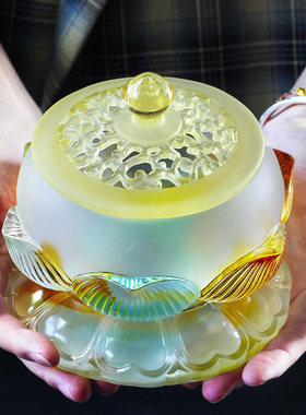 青莲佛具琉璃莲花供奉套装
