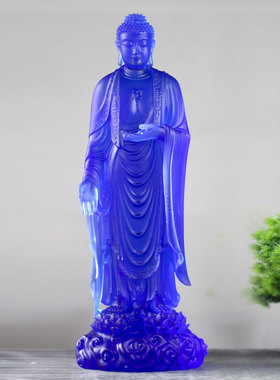 古法琉璃托塔药师佛站立像