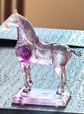 古法琉璃唐马家居装饰摆件