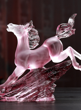 古法琉璃招财马到成功摆件