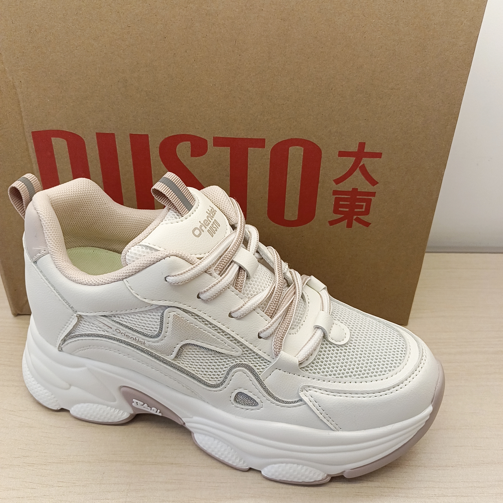 大东时尚老爹鞋女鞋2025春季新款内增高高跟圆头系带1310T - 图0