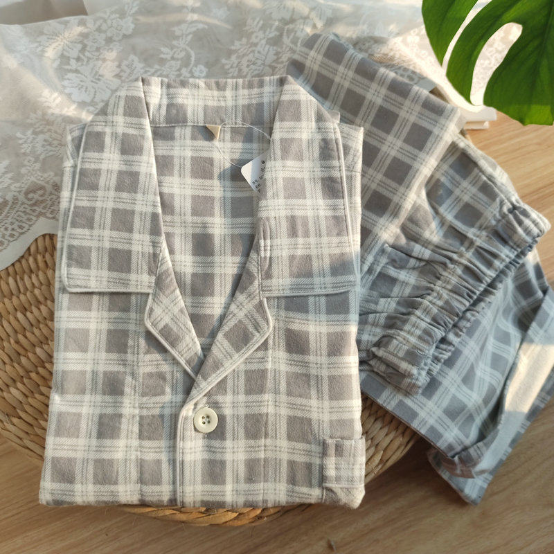 外贸日单秋冬全棉绒布纯棉男士睡衣长袖春秋款磨毛家居服大码套装,淘宝优惠券,粉丝福利购,淘宝优惠卷