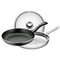 German wmf Futenbao stainless steel flat bottom pan non-stick pan without pan frying pan glass lid 3 pieces
