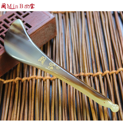 闽宝牛角拨筋棒美容棒面部通用经络刮痧板脸部按摩眼部专用点穴笔 - 图0