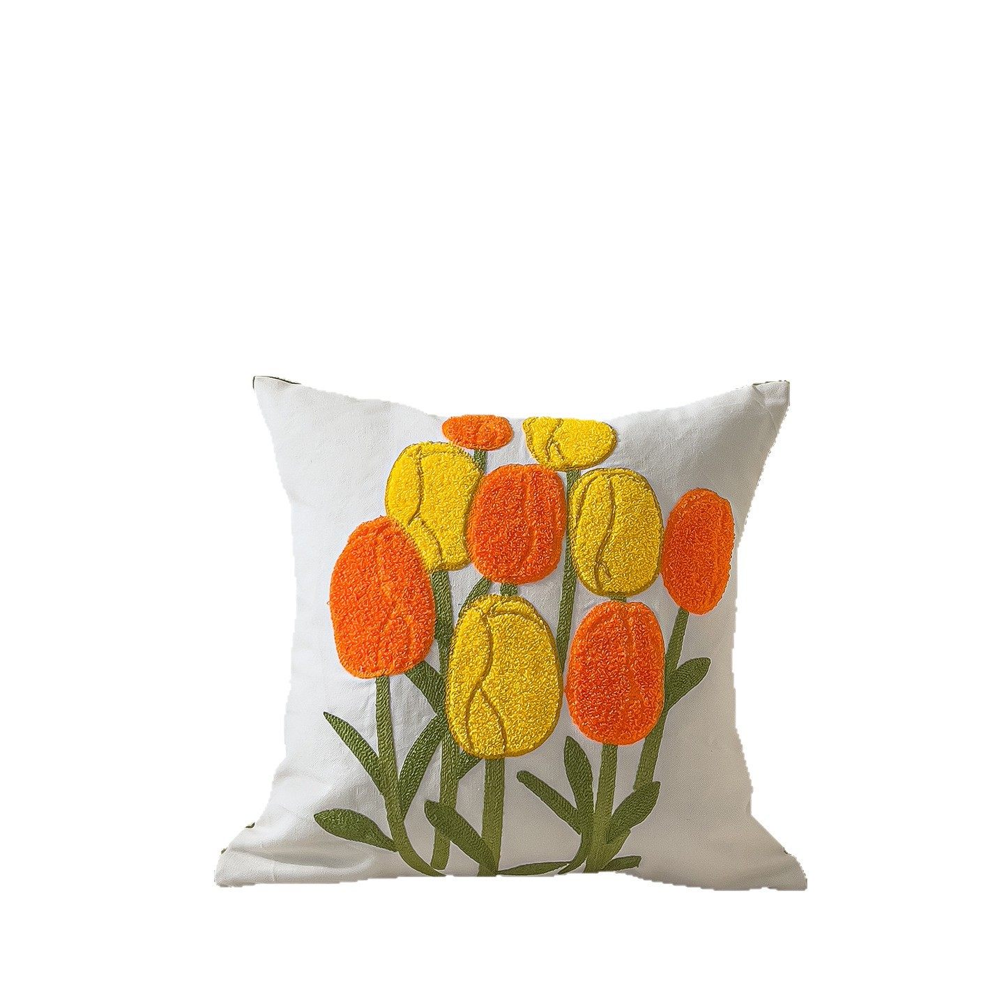 毛巾绣抱枕套花朵刺绣不含芯田园风靠垫家居床头办公室沙发腰,淘宝优惠券,粉丝福利购,淘宝优惠卷