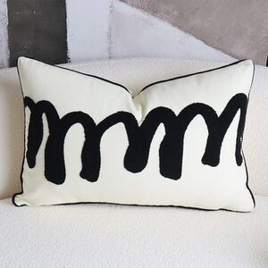 米兰家 ins风艺术扭扭条沙发抱枕靠垫靠背样板间靠枕抱枕套不含芯