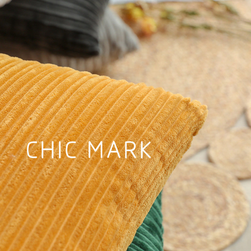 高JI ins风灯芯绒宽窄条纹绒布抱枕套卧室沙发汽车靠垫北欧现代,淘宝优惠券,粉丝福利购,淘宝优惠卷