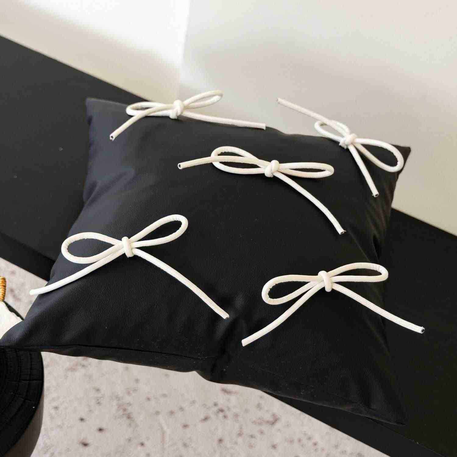 北欧沙发客厅轻奢高级感黑白蝴蝶结抱枕卧室靠枕飘窗靠背垫套,淘宝优惠券,粉丝福利购,淘宝优惠卷