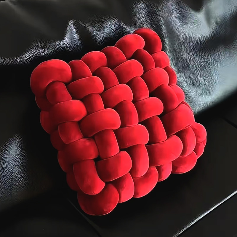 新年圣诞节日结婚礼物纯色氨纶方形编织椅垫坐垫沙发靠背毛绒靠枕,淘宝优惠券,粉丝福利购,淘宝优惠卷