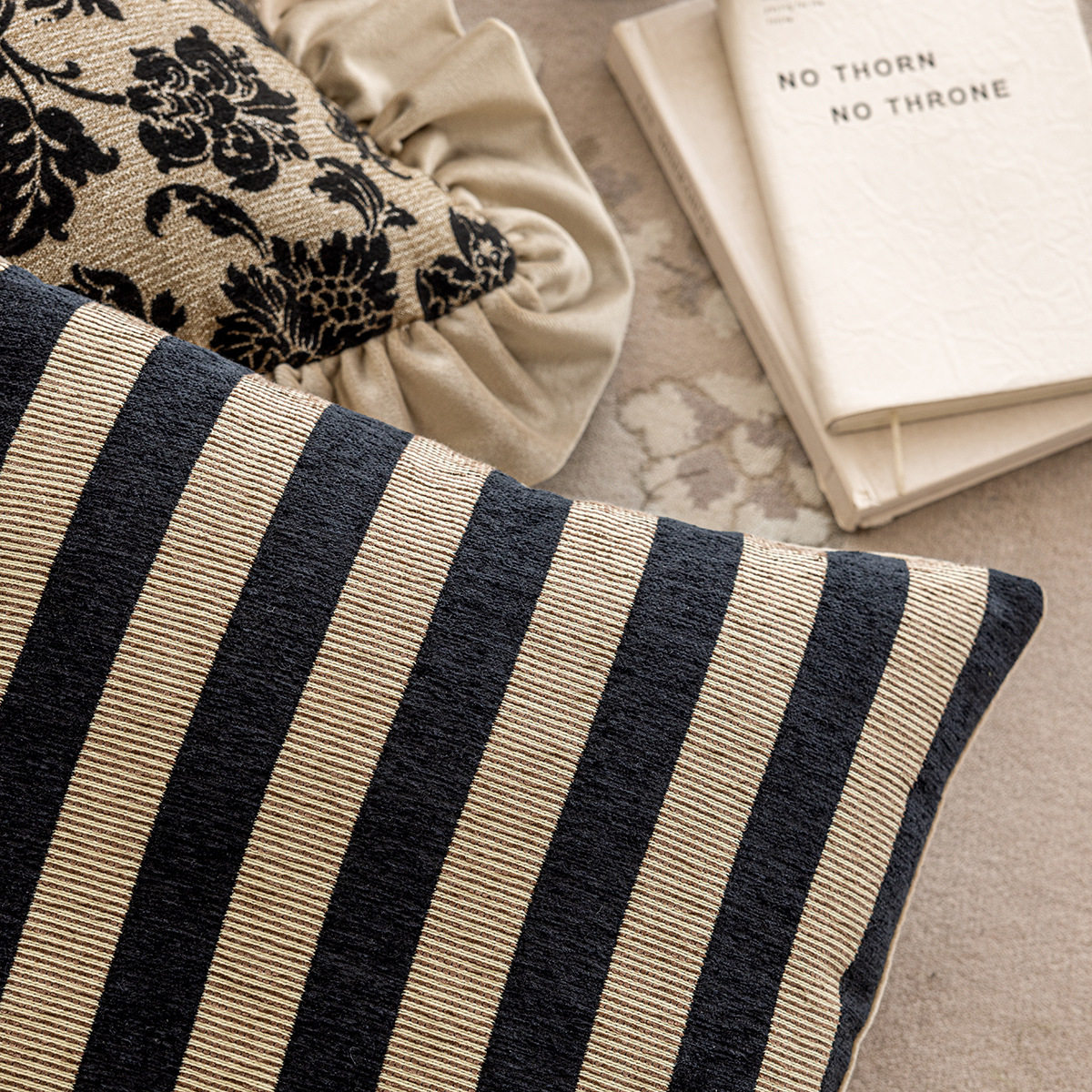 中古风客厅沙发抱枕靠垫雪尼尔提花抱枕套不含芯腰枕靠背,淘宝优惠券,粉丝福利购,淘宝优惠卷