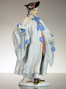 律师彩色描金瓷塑装饰摆件