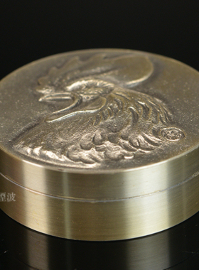 浮雕系列春鸡原型印泥盒青铜