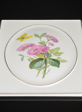 自然主义花卉蝶恋绣球花描金