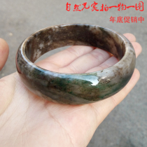 Huibao Fasting Collection Old Pit Unique Jade South Yang Jade Bracelet Real Beat Flat Bar Ice Through Jade Bracelet Green Solo Mountain Jade Giant Paddling