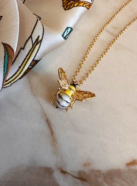 卡通可爱小蜜蜂吊坠项链