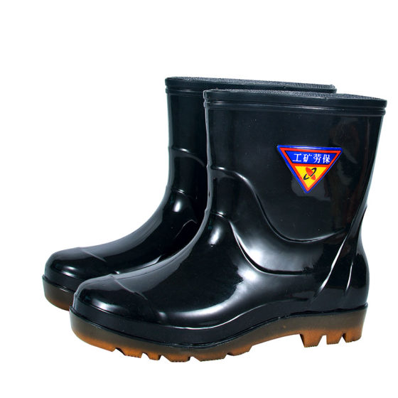 Men's tendon-soled mid-calf anti-slip car wash rain boots