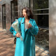ZHUYIYI blue double-breasted double-sided wool coat
