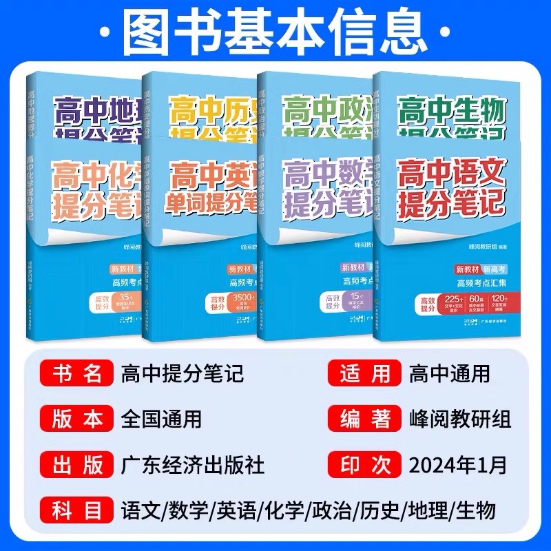 2025张雪峰高中提分笔记语文数学英语政治历史化学地理生物新教材必修高一二三上册下册复习知识清单学霸手写提分笔记思维导图手册