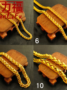 镀黄金项链男潮越南沙金马鞭链情侣款网红道具龙骨链子粗久不掉色