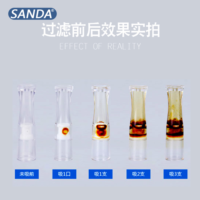 SANDA三达烟嘴一次性女士5.5细烟专用减烟器抛弃型烟嘴物理过滤 - 图0