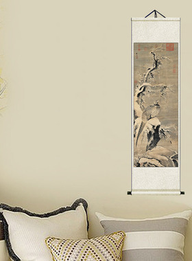 明吕纪历代名家花鸟挂画茶楼古典卷轴字画风水画丝绸礼品送客户画