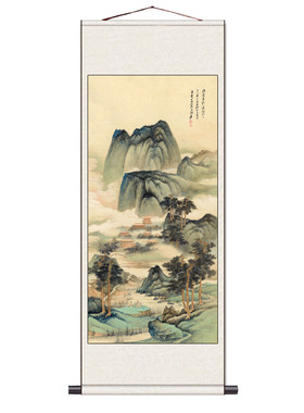 潘素云山春溪图国画山水水墨装饰茶楼古典名家字画风水挂画送客户