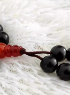 天然泗滨黑砭石108颗佛珠手串念珠手链舒筋通络促进手腕循环