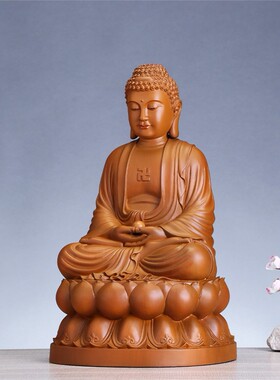 香樟实木雕刻阿弥陀佛摆