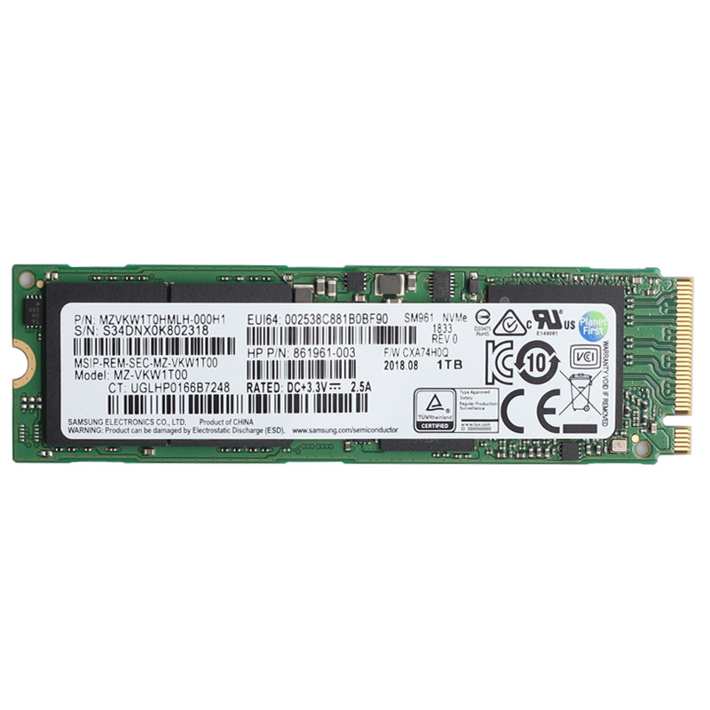 三星SM961 256G M.2 PCIE 512G NVME笔记台式SSD固态硬盘MLC 1T-图3