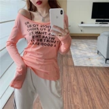 Белая футболка, приталенный лонгслив, коллекция 2022, с рукавом