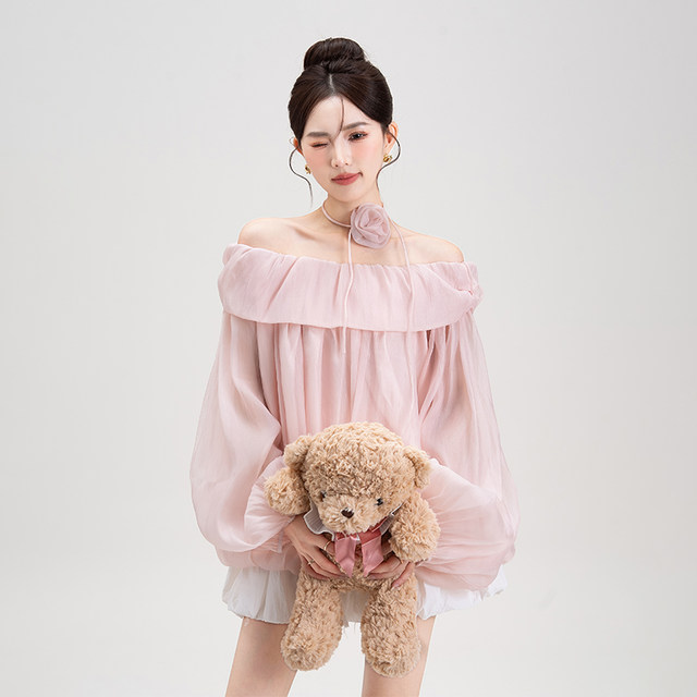 Nizvi ເສື້ອ chiffon ແຂນຍາວ elegant ບ່າຫນຶ່ງສໍາລັບແມ່ຍິງ