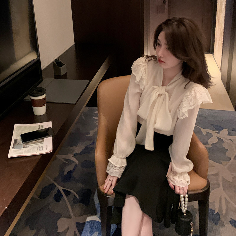 春款2022年新款蝴蝶结设计感衬衫 nurtureone妮茨维旗舰衬衫