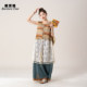 ໂສ້ງຍີນ blouse ທີ່ມີເສັ້ນດ່າງເສັ້ນດ່າງຕັດກັນ