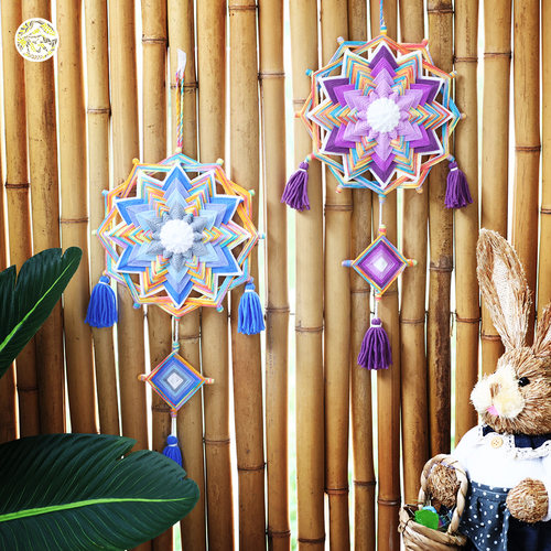 启丨绕线曼达拉 手工编织diy毛线纤维装饰设计亲子手工材料包壁挂 - 图2