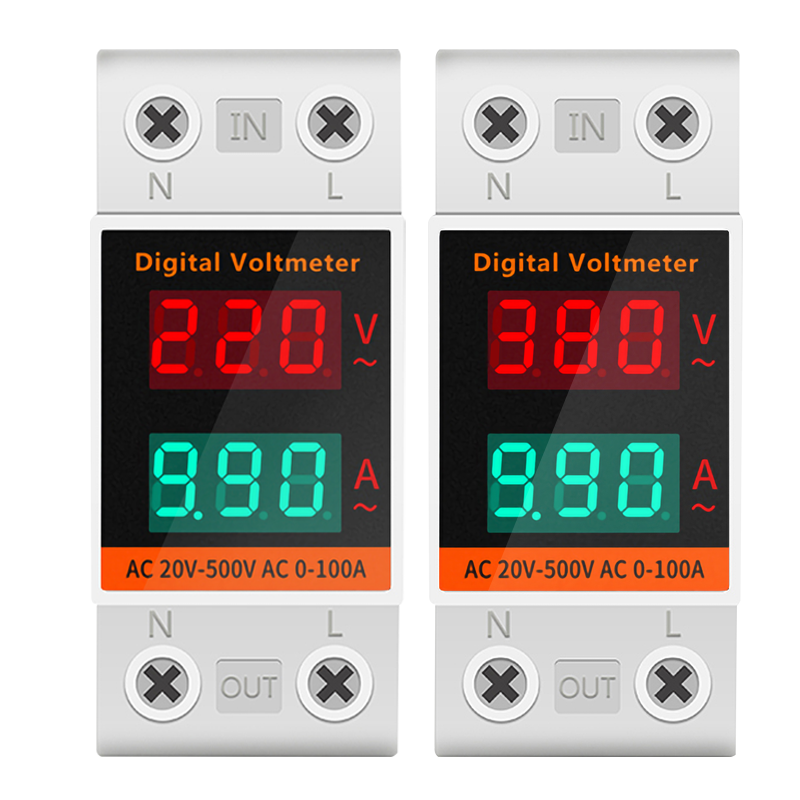 单相电表交流电流表电压表LED数字数显220v380v导轨高精度电子式 - 图3