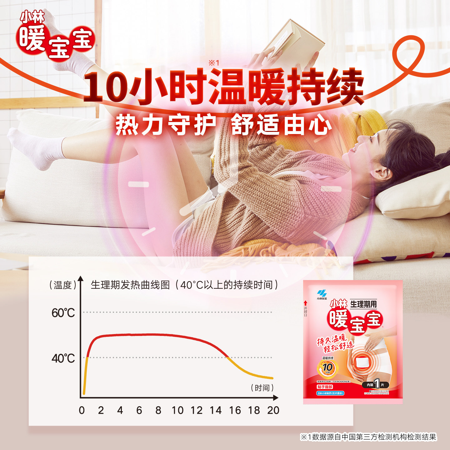 【小林制药】暖宝宝生理期贴暖贴 大姨妈贴宫暖 发热贴女生经期贴
